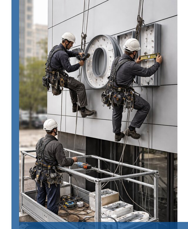 Профессиональный монтаж световых букв в Калининграде под ключ