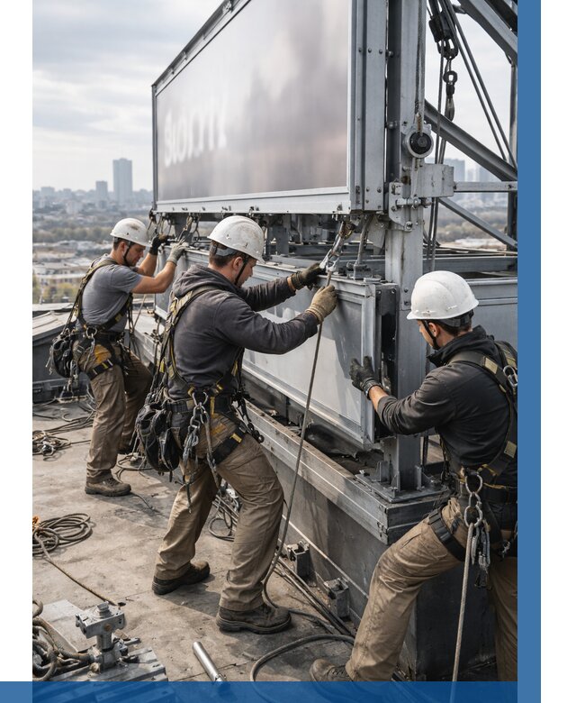 Монтаж крышной рекламной конструкции в Калининграде от 60708 р.|ВЫСОТНИК-Клн