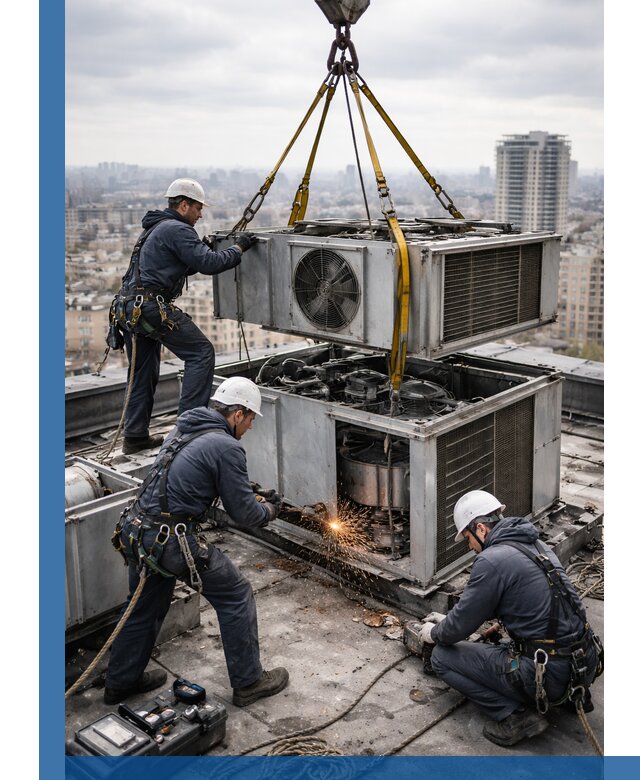 Демонтаж крышной установки в Калининграде любой сложности