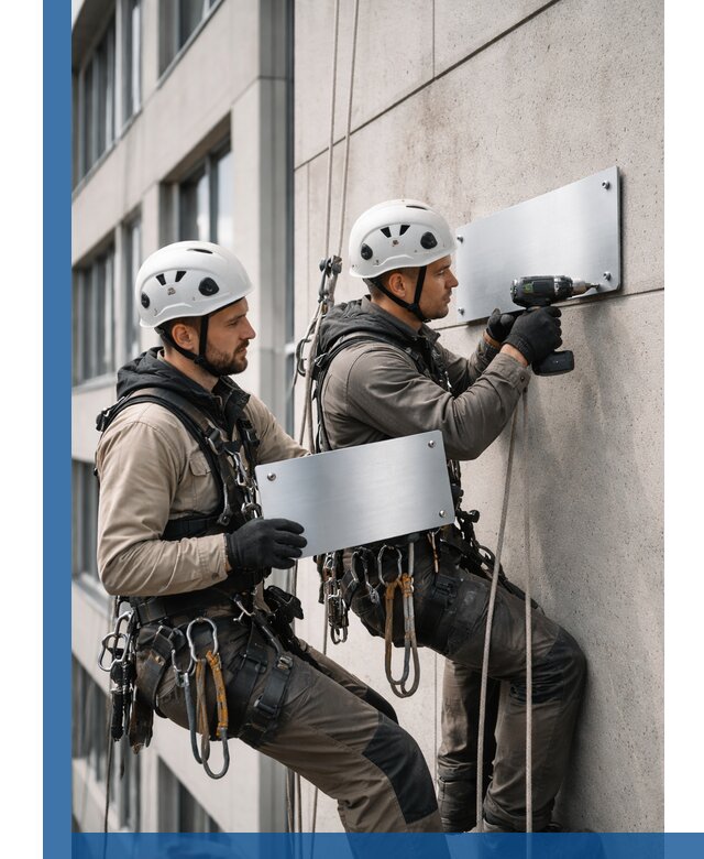 Монтаж табличек и указателей в Калининграде для зданий и сооружений