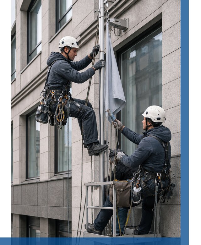 Установка флагов на фасаде в Калининграде от 4553 р. | ВЫСОТНИК-Клн