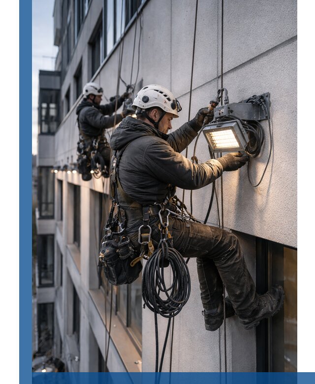 Монтаж фасадного освещения в Калининграде установка и подключение