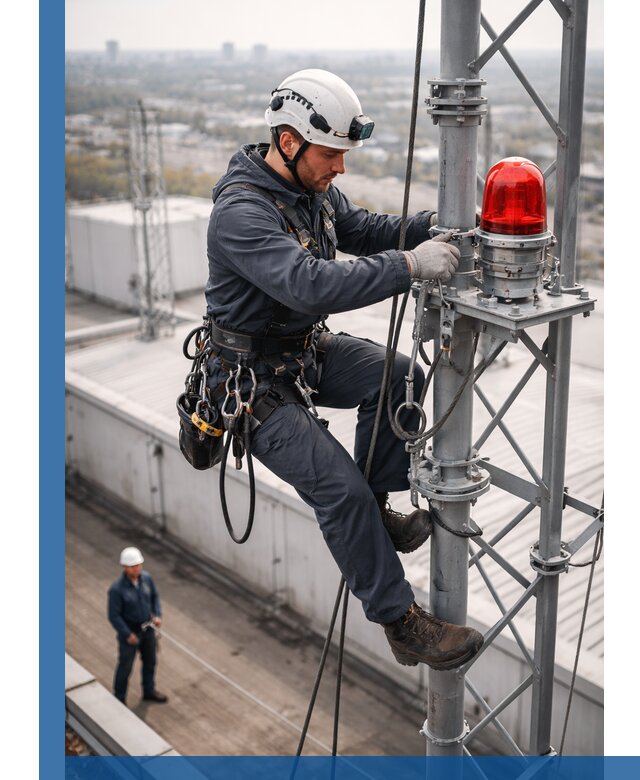 Монтаж заградительных огней и обслуживание объектов в Калининграде