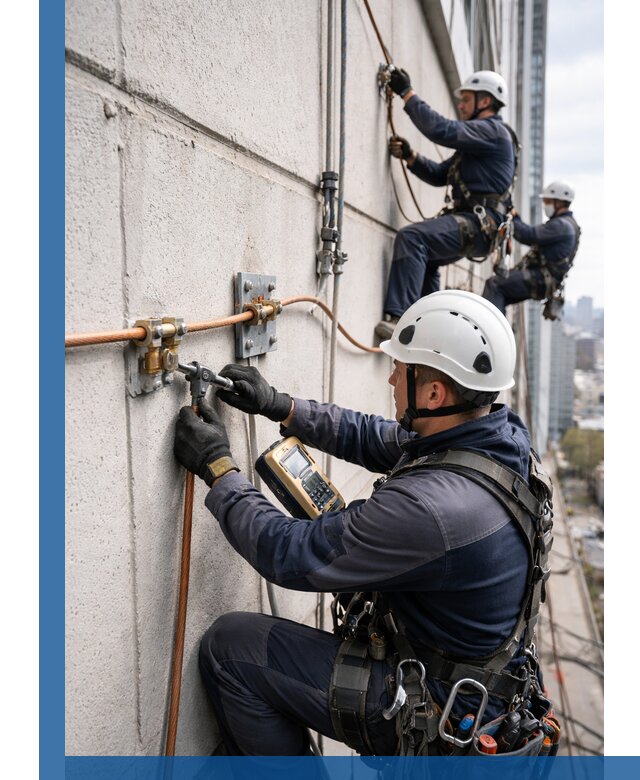 Монтаж системы заземления здания и молниезащиты в Калининграде