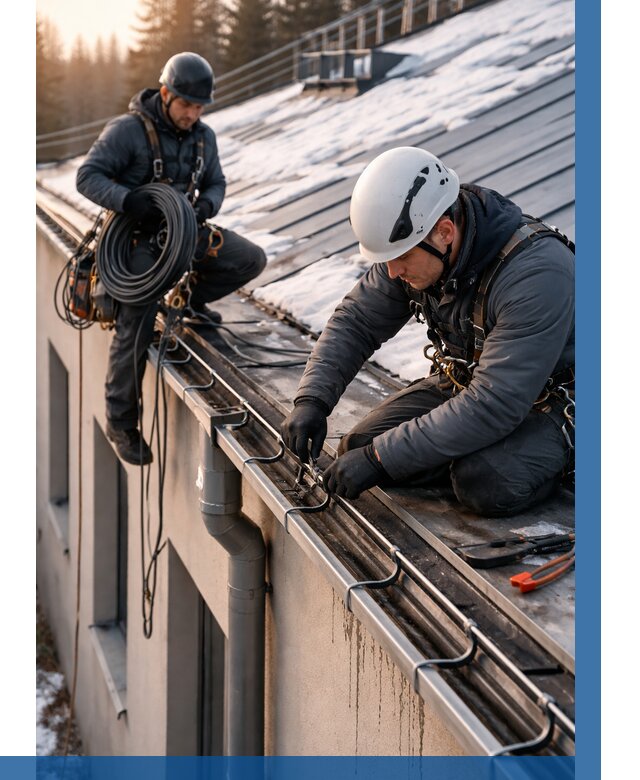 Монтаж греющего кабеля на кровле в Калининграде от 455 р. | ВЫСОТНИК-Клн
