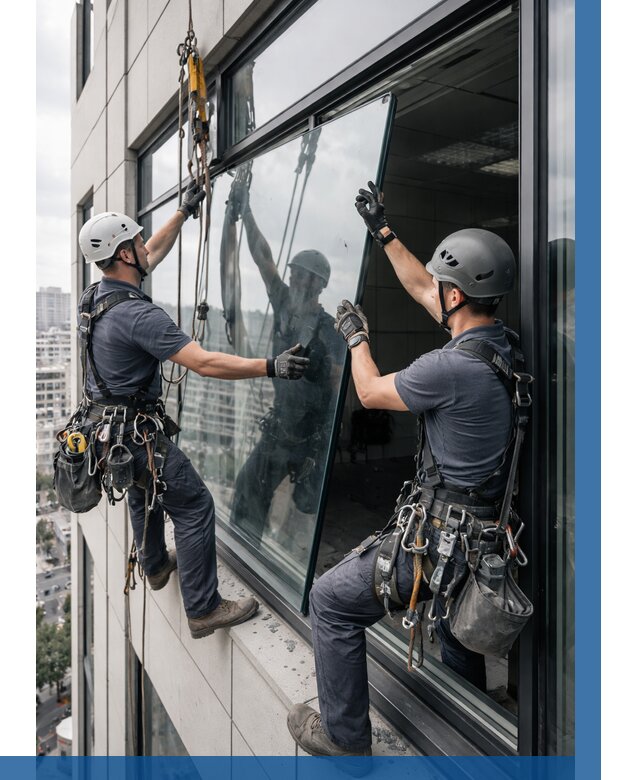 Замена стеклопакетов на высоте в Калининграде от 5565 р. | ВЫСОТНИК-Клн