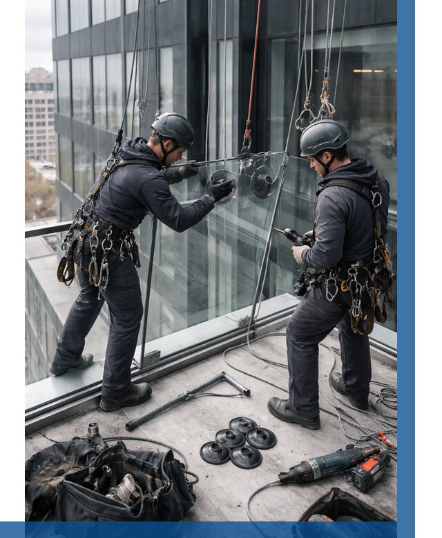 Монтаж стеклянных ограждений в Калининграде от 2530 р. | ВЫСОТНИК-Клн