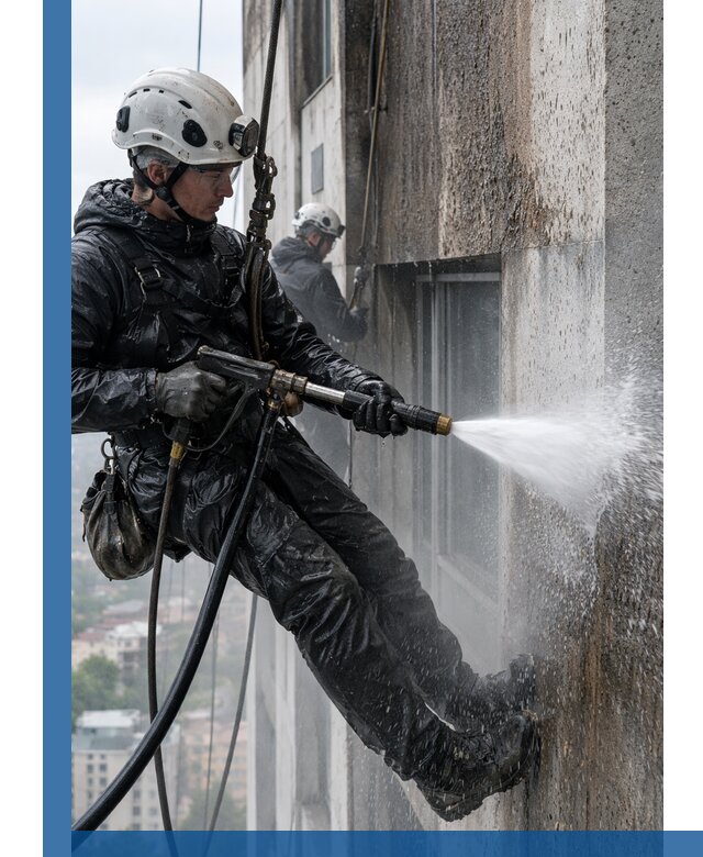 Гидроструйная очистка фасадов и конструкций в Калининграде