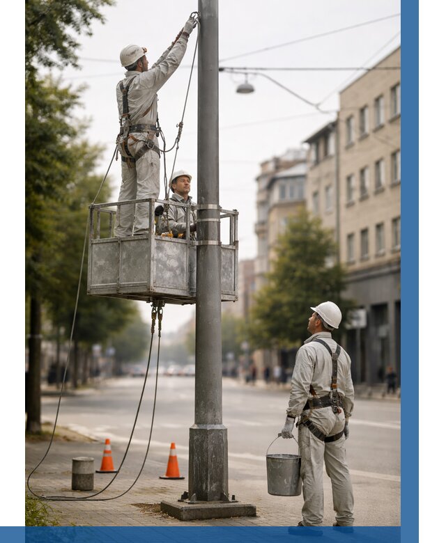 Покраска опор освещения в Калининграде от 5059 р. | ВЫСОТНИК-Клн