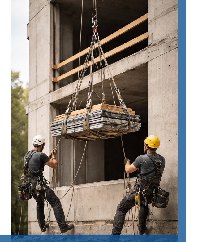 Подъем материала на этаж веревками в Калининграде от 1518 р. | ВЫСОТНИК-Клн