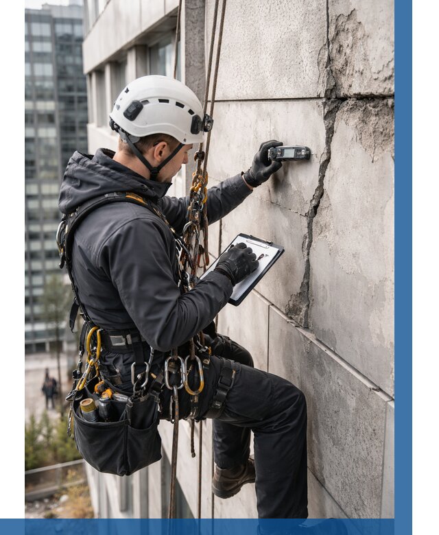 Обследование фасада альпинистами в Калининграде от 121 р. | ВЫСОТНИК-Клн