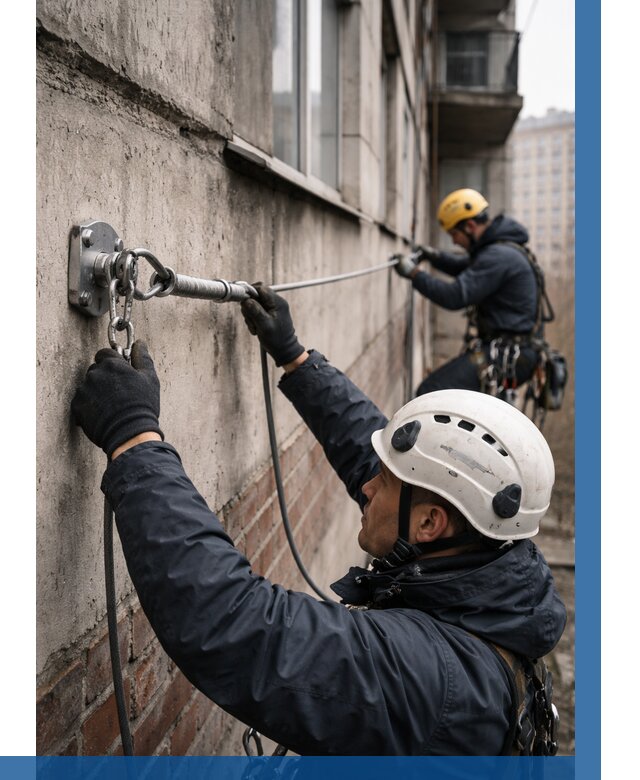 Монтаж анкерных линий в Калининграде от 3035 р. | ВЫСОТНИК-Клн