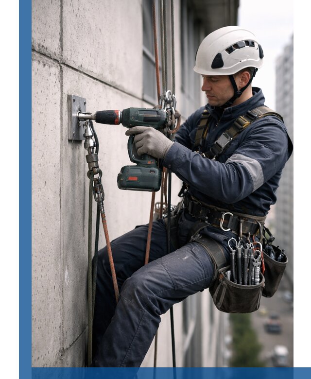 Установка анкерных точек для высотных работ в Калининграде