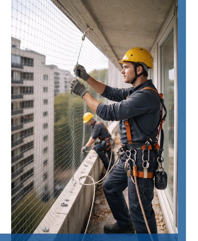 Монтаж сетки от птиц в Калининграде от 4553 р. | ВЫСОТНИК-Клн