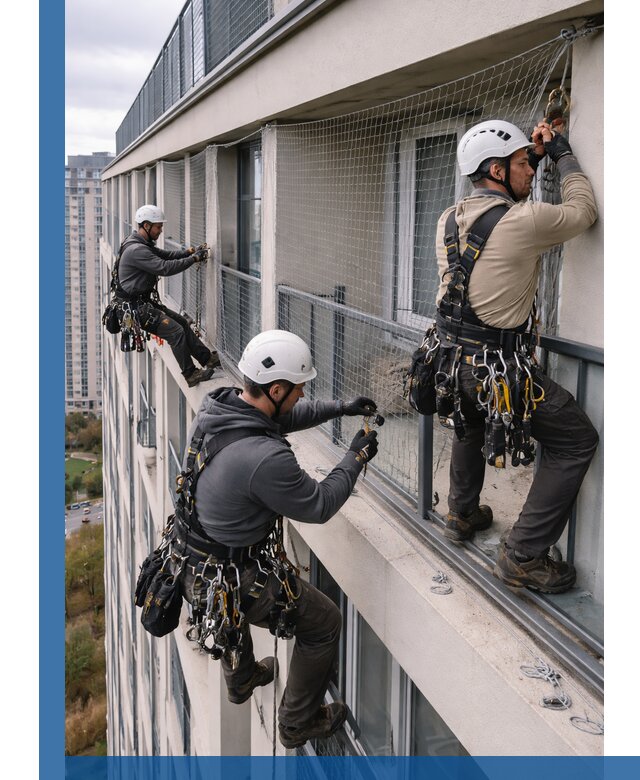 Профессиональный монтаж защитной сетки от птиц в Калининграде